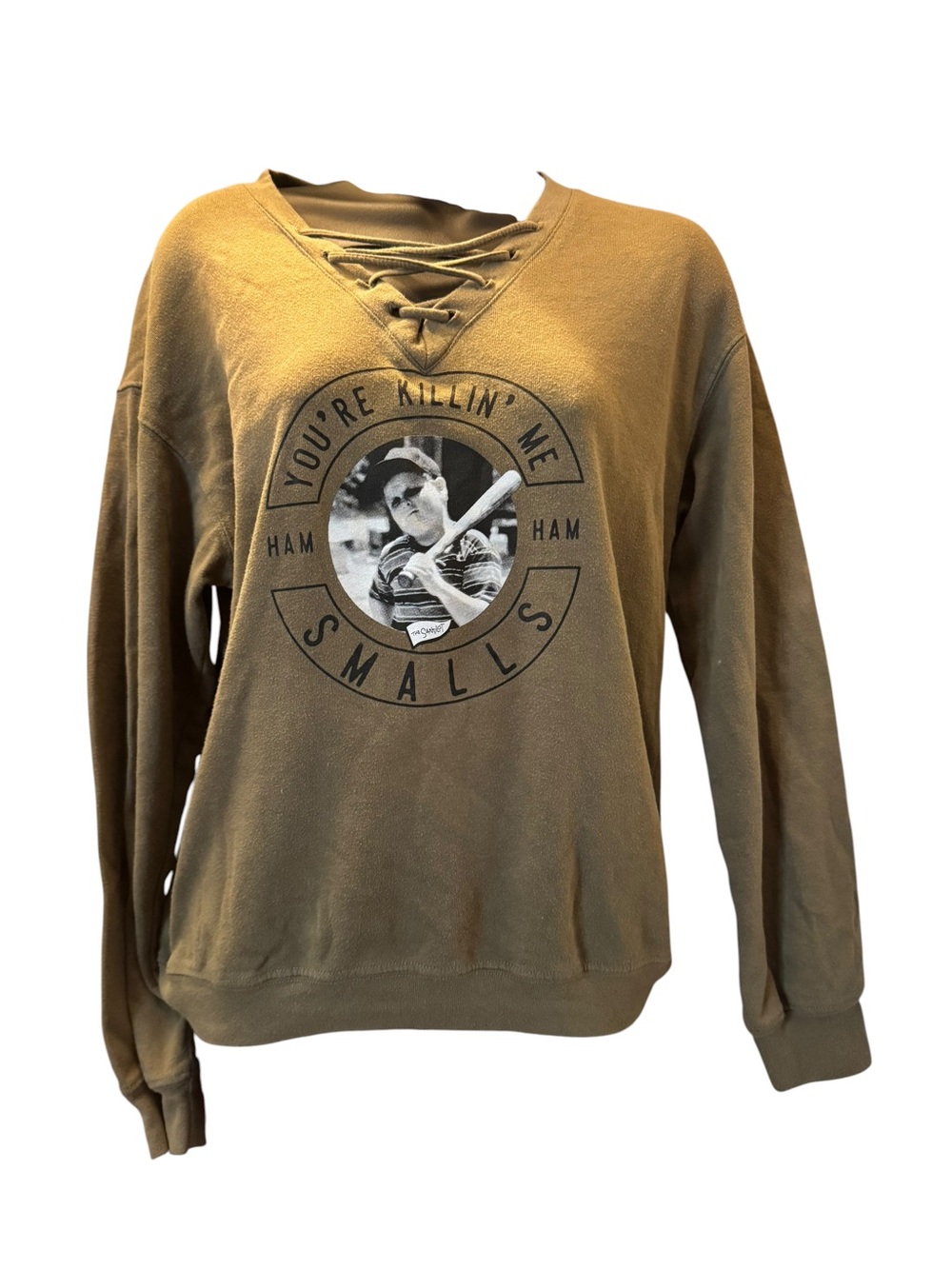 Truly Madly Deeply Lace-Up Pullover Sweater - Brown
